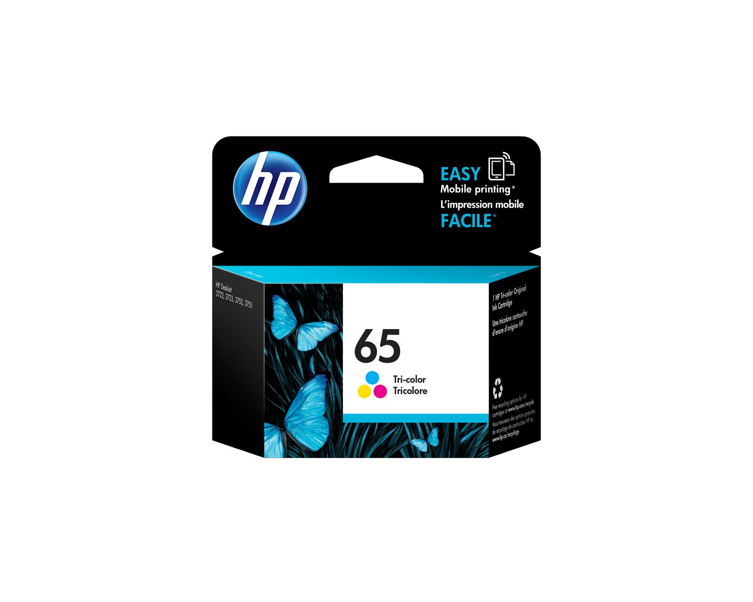 HP 65 Tri-Color Ink Cartridge (N9K01AN#140) 