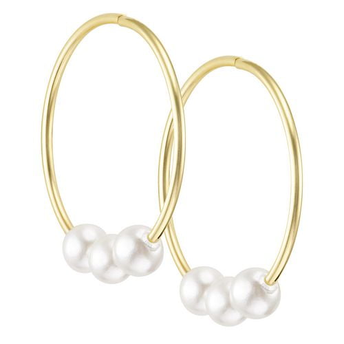 Boucles d’oreilles Quintessential 10 ct avec 3 perles