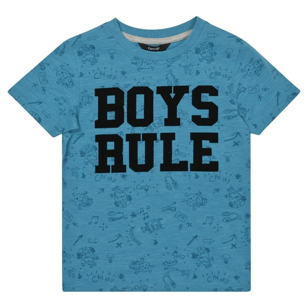 T-shirt en coton à imprimé « boys rule » George British Design pour bambins