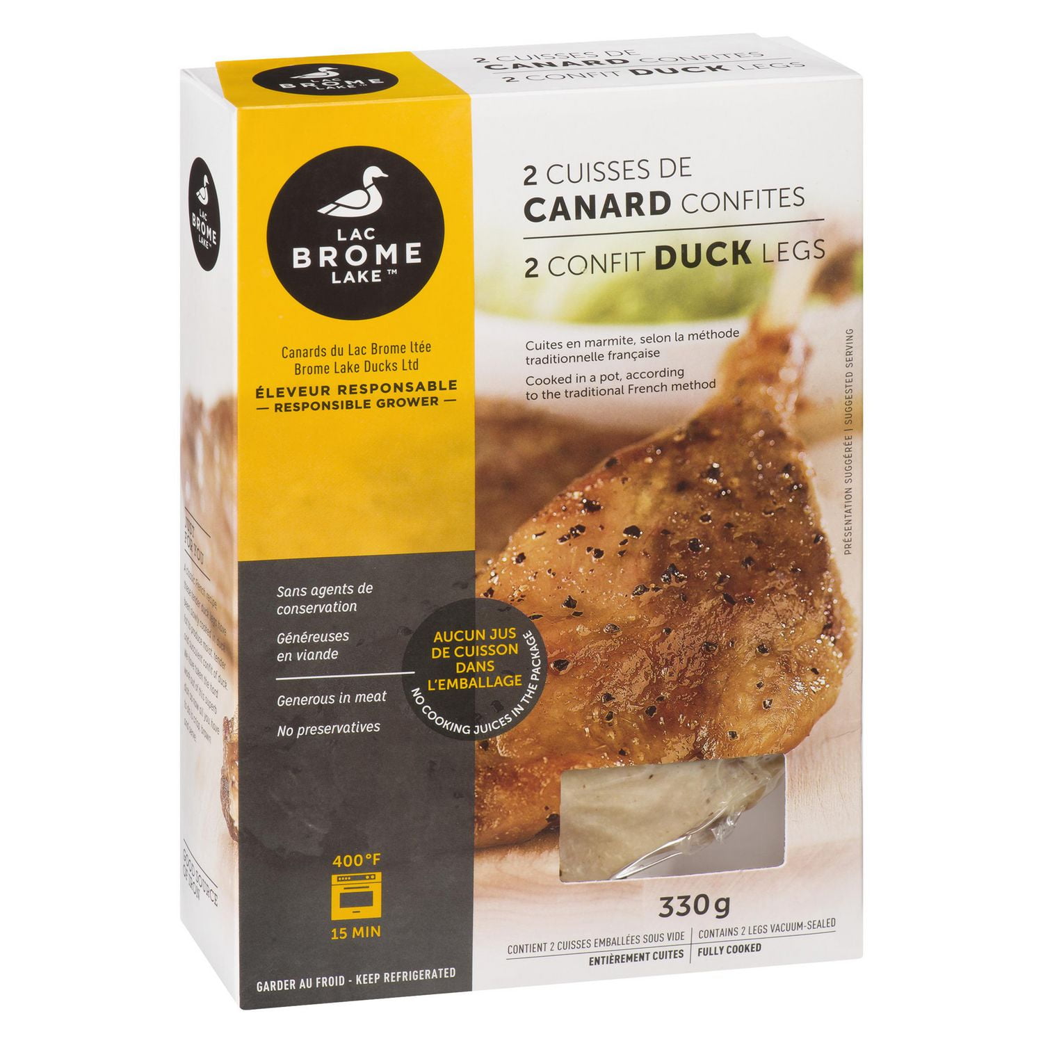 Canards du Lac Brome Cuisses de Canard Confites 330g