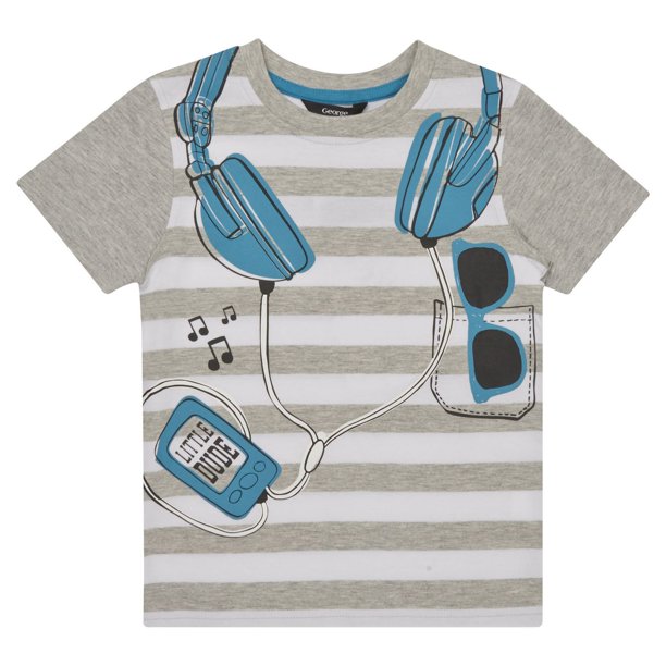 T-Shirt À Imprimé d'écouteurs George British Design Pour Bambins