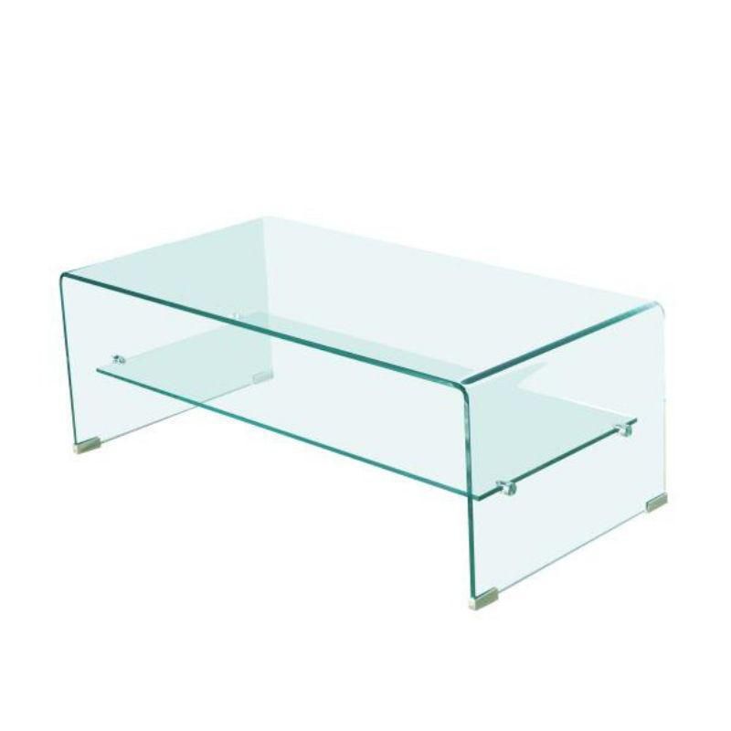 tempered glass waterfall coffee table