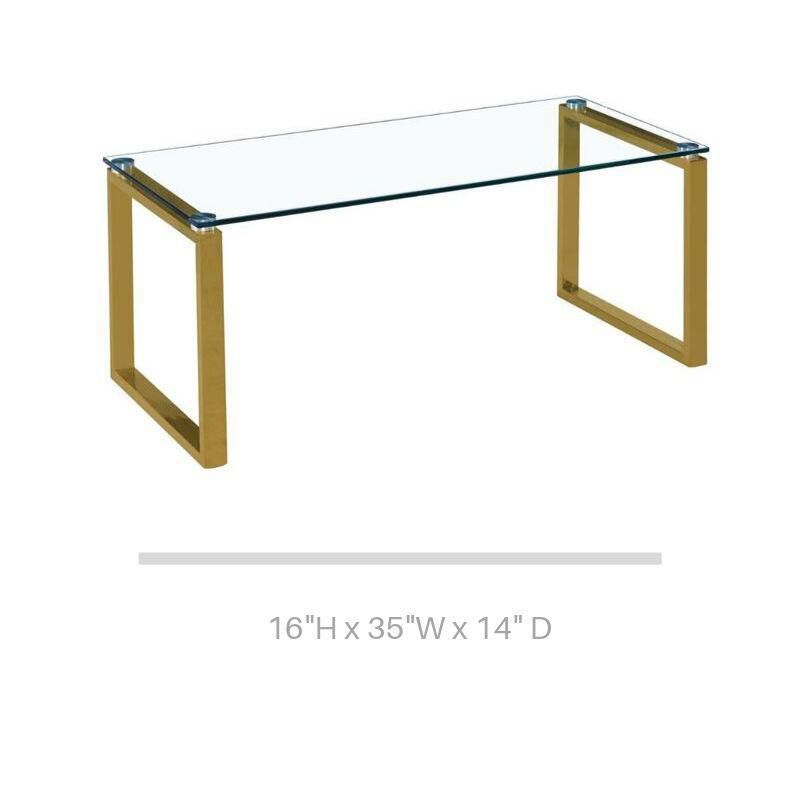 Gyna coffee table small glass top with shiny gold legs | Walmart Canada
