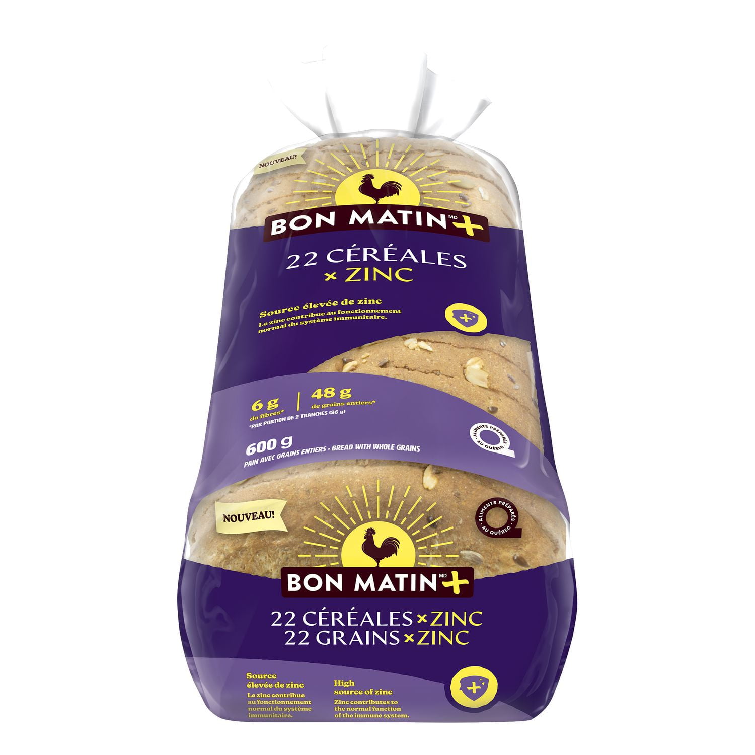 Bon Matin® Plus 22 Grains x Zinc Bread, 600 g