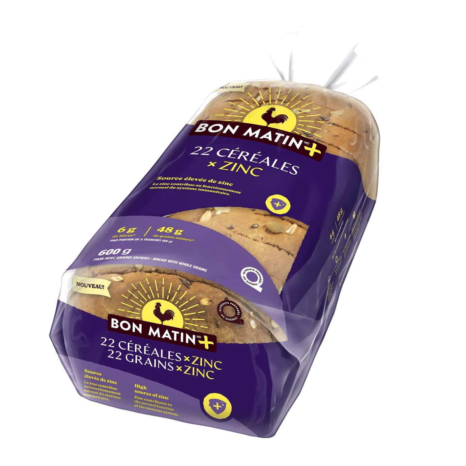 Bon Matin® Plus 22 Grains x Zinc Bread, 600 g