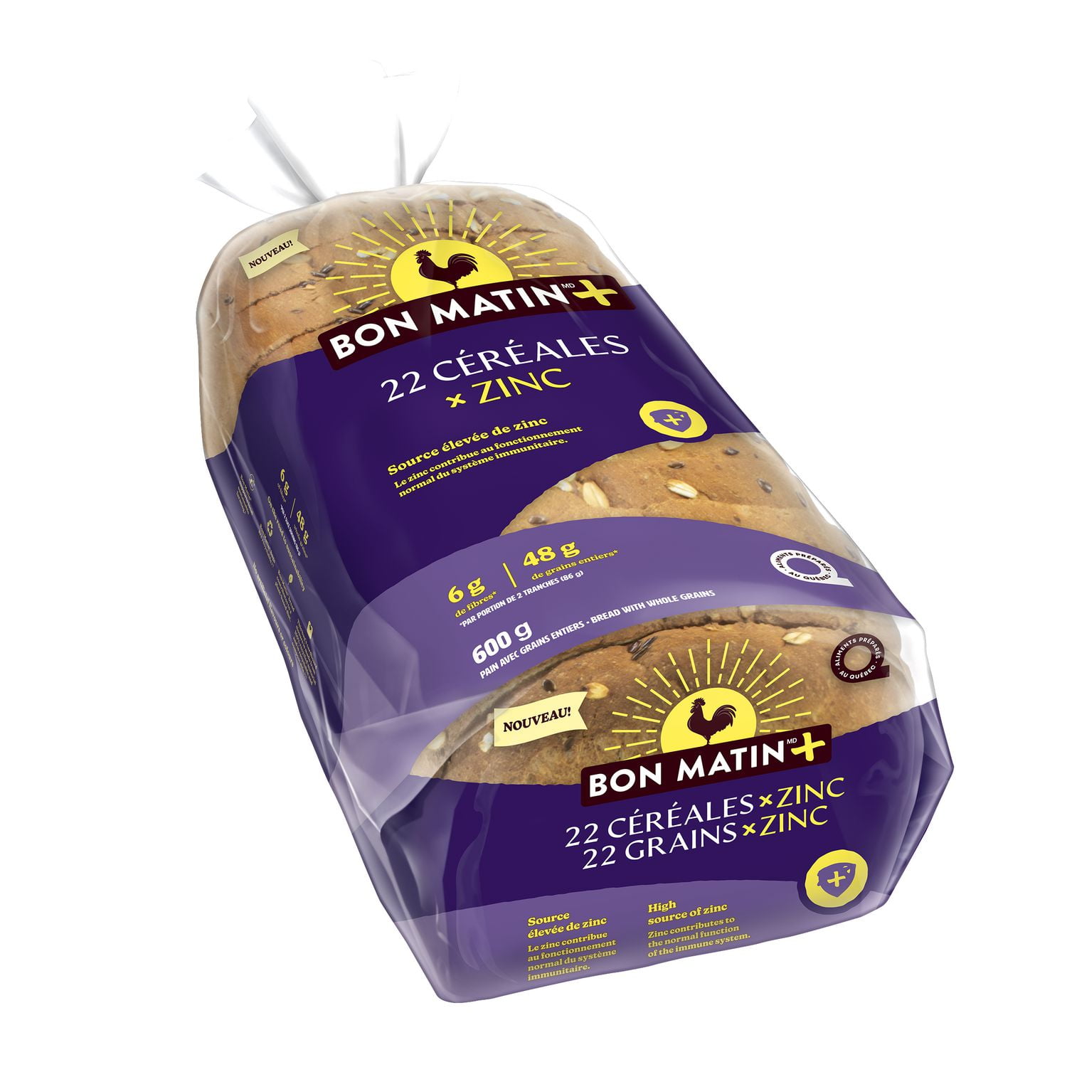 Bon Matin® Plus 22 Grains x Zinc Bread, 600 g