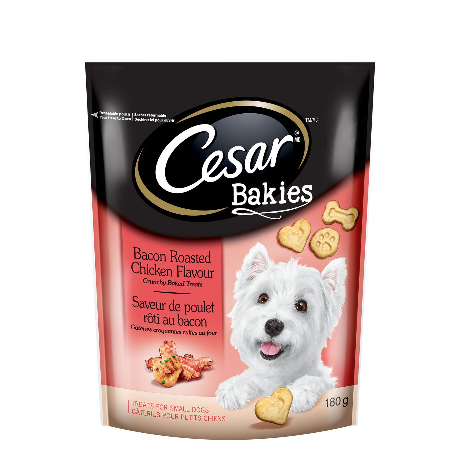 Cesar Bakies Small Adult Dog Treats Crunchy Bacon-Roasted Chicken