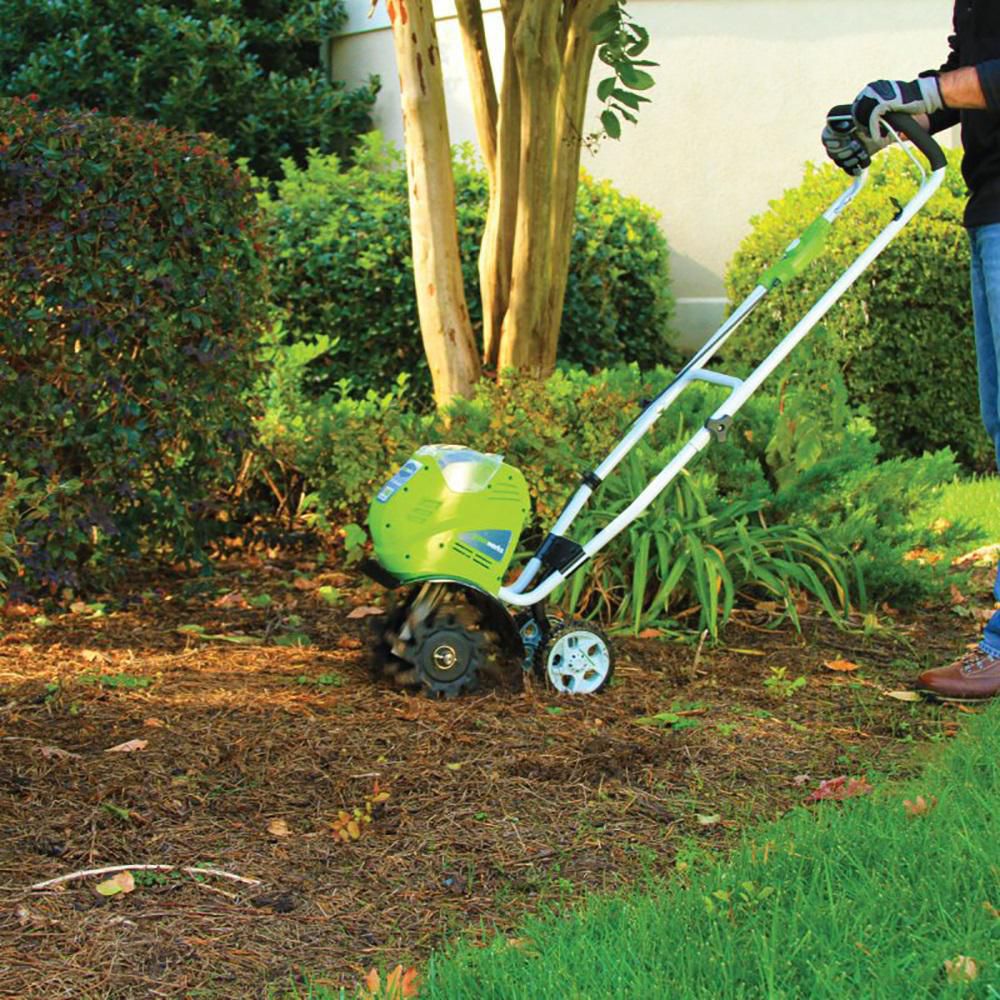 Details about   Greenworks 10-Inch 40V Cordless Cultivator Battery Not Included 