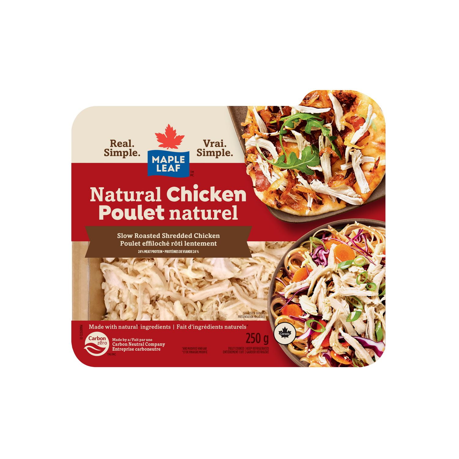 Maple Leaf Natural Shredded Chicken, 250 g