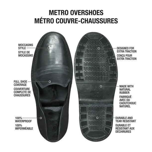 Mocassin, Noir | Couvre-Chaussures de ville | Caoutchouc imperméable