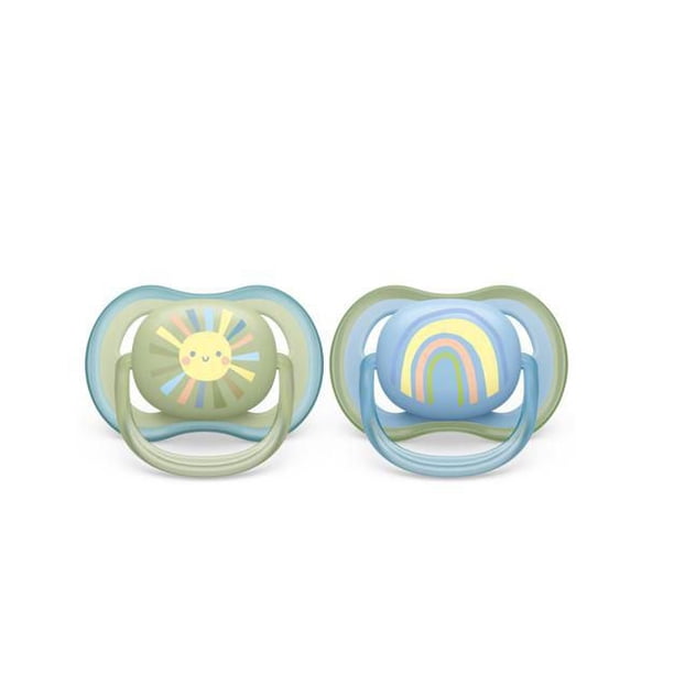 Avent Single Boys Ultra Air Pacifier (0-6M | Blue Rainbow) main image 1
