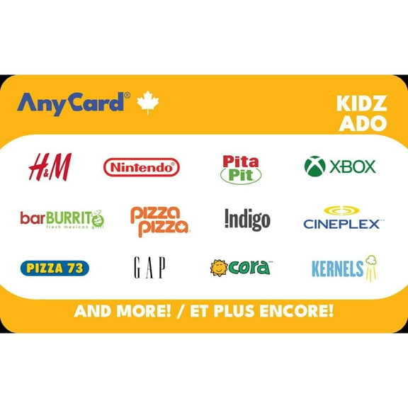 Canada AnyCard Ado 50$ eCarte-Cadeau (Livraison par e-mail)