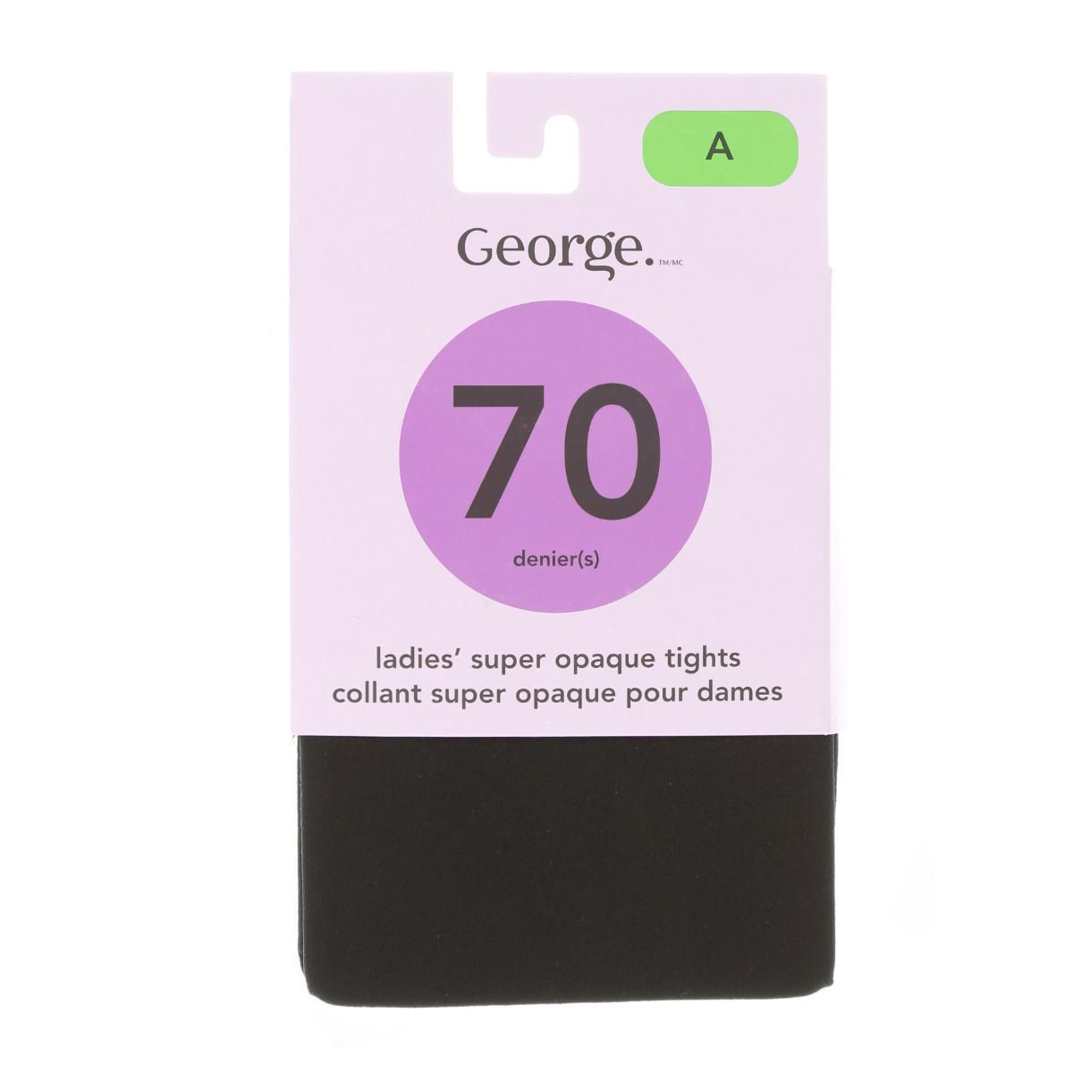 George Super Opaque Black Tights 1pk 