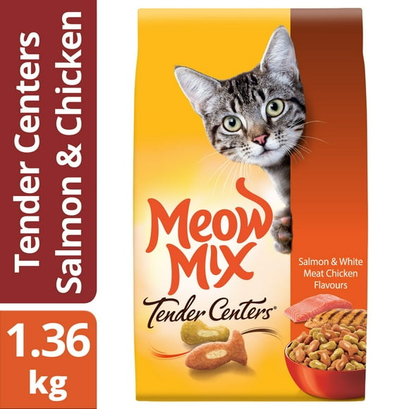 Meow Mix Tender Centers Salmon & Chicken Dry CAT Food, 1.36 Kg