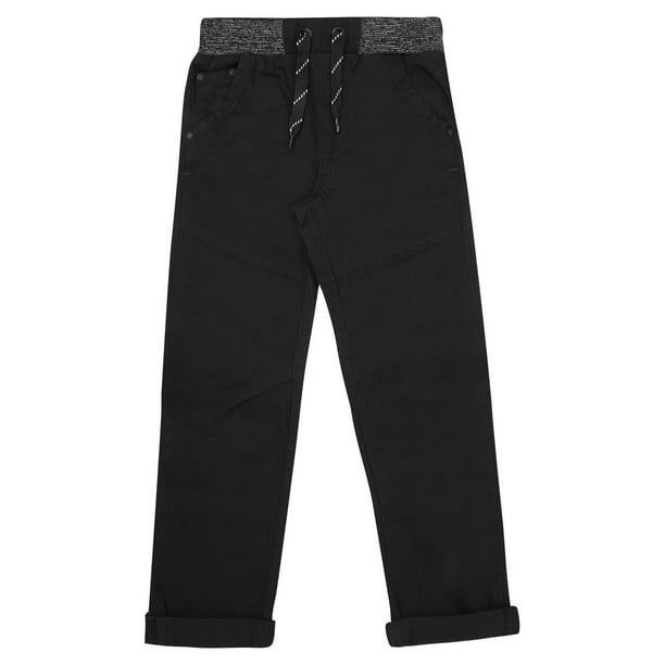 Pantalon à taille côtelée noir George British Design pour garçons