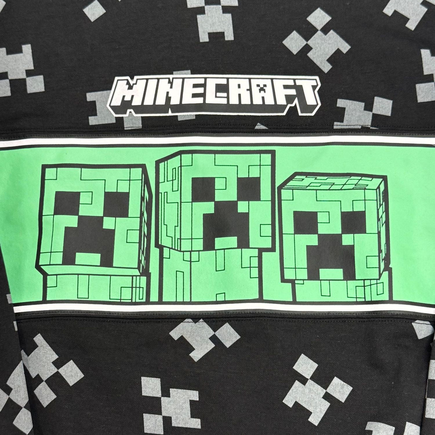 Minecraft Boys Three Creeper Friends Long Sleeve Hoodie