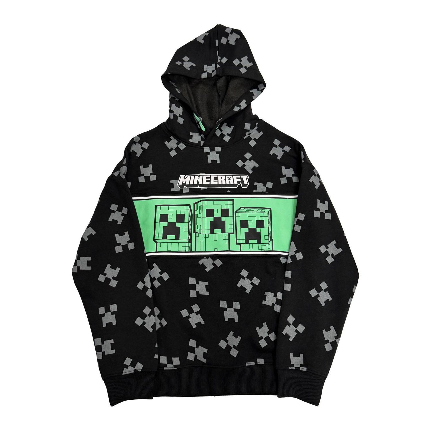 Minecraft Boys Three Creeper Friends Long Sleeve Hoodie