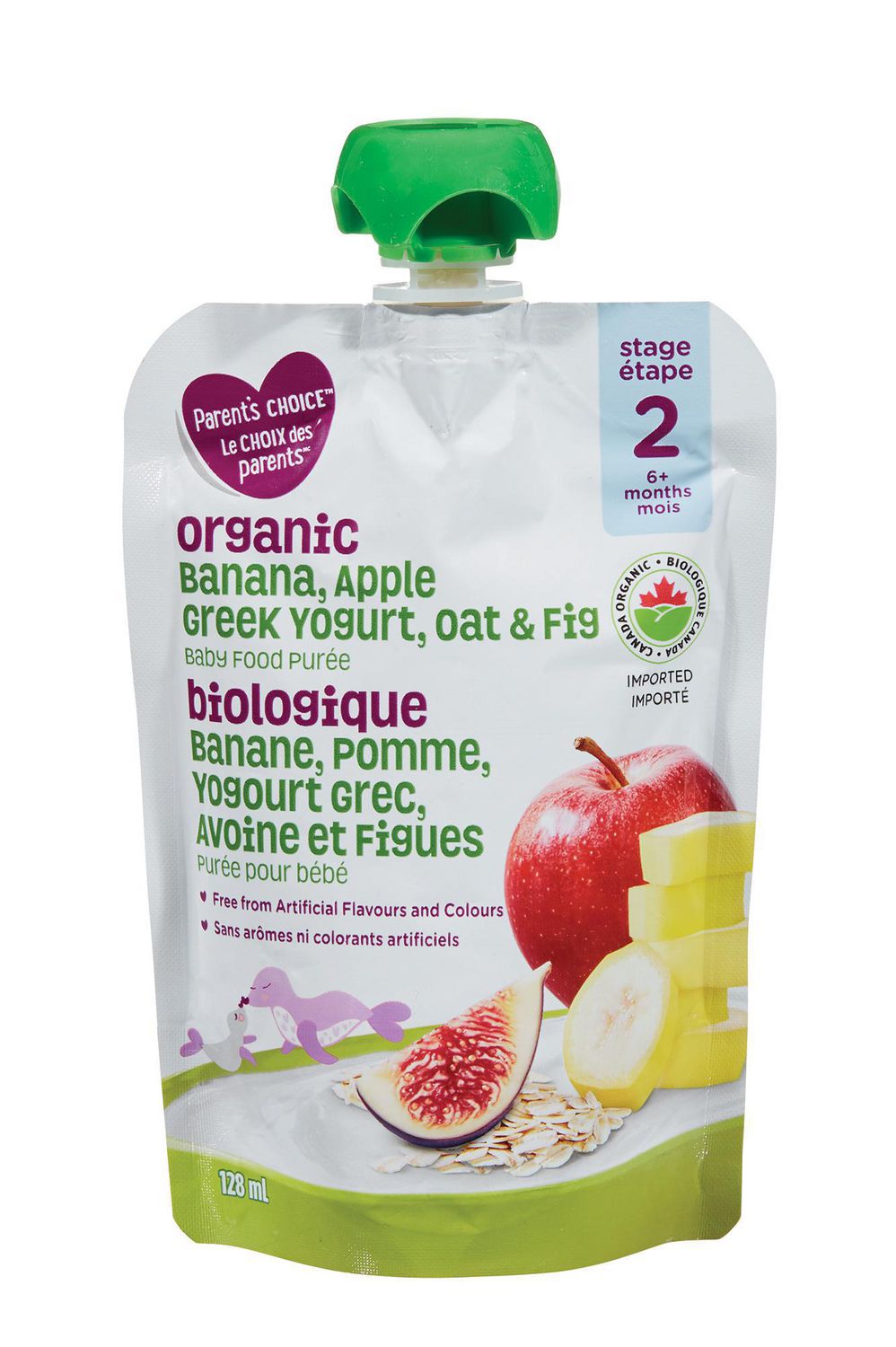 Parent S Choice Organic Banana Apple Fig Oatmeal And Greek Yogurt Baby Food Puree Walmart Canada