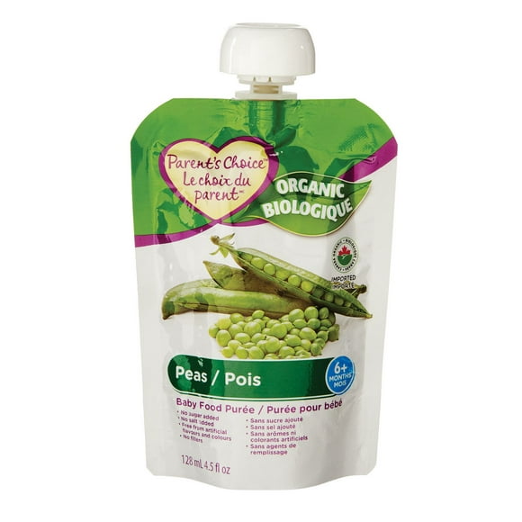 Purée pour bébé biologique aux parentpois Le Choix du Parent 128 ml