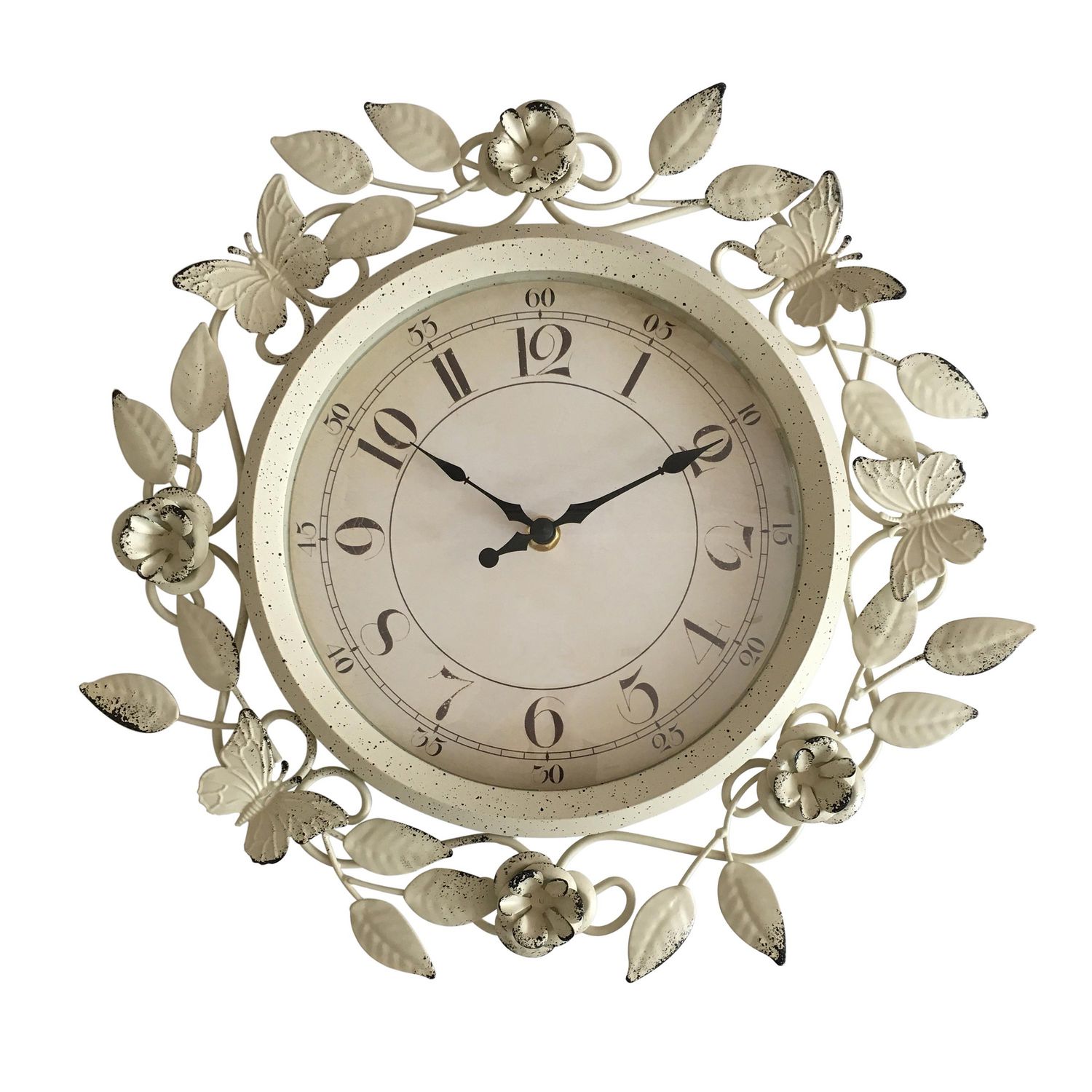 hometrends Ivory Butterflies Wall Clock Walmart Canada