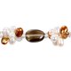 Miadora Bracelet avec perles blanches, or et brunes 5-7 mm et quartz fumé – image 2 sur 3