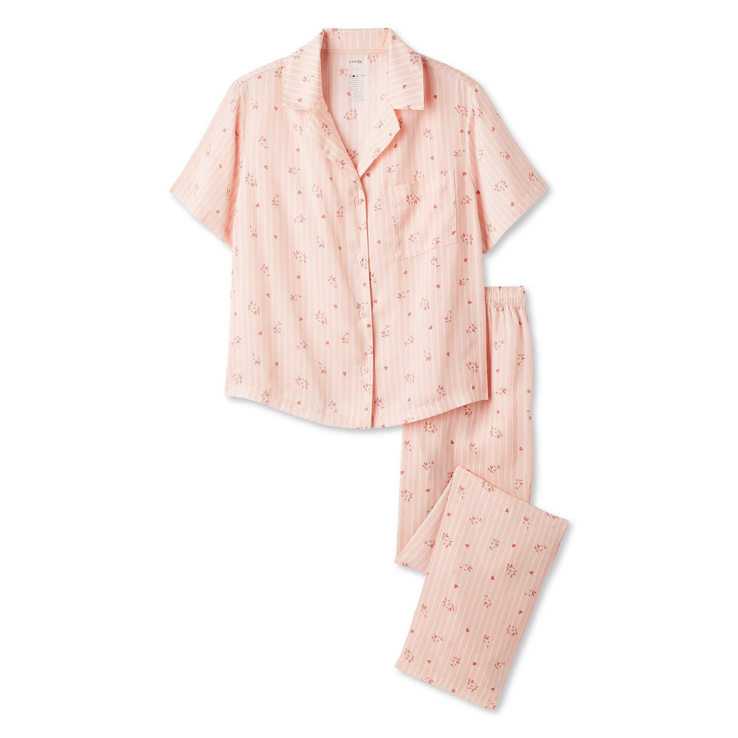 George Women's Two Piece Satin Pajama Set