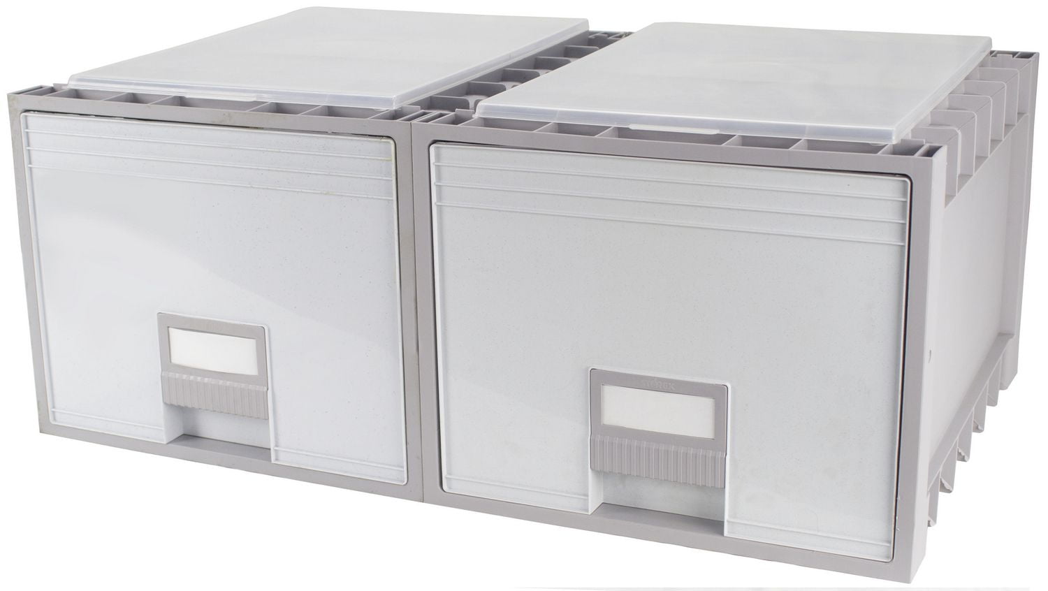 Storex Plastic Archive Storage Box with Lid, Letter Size, 18Inch