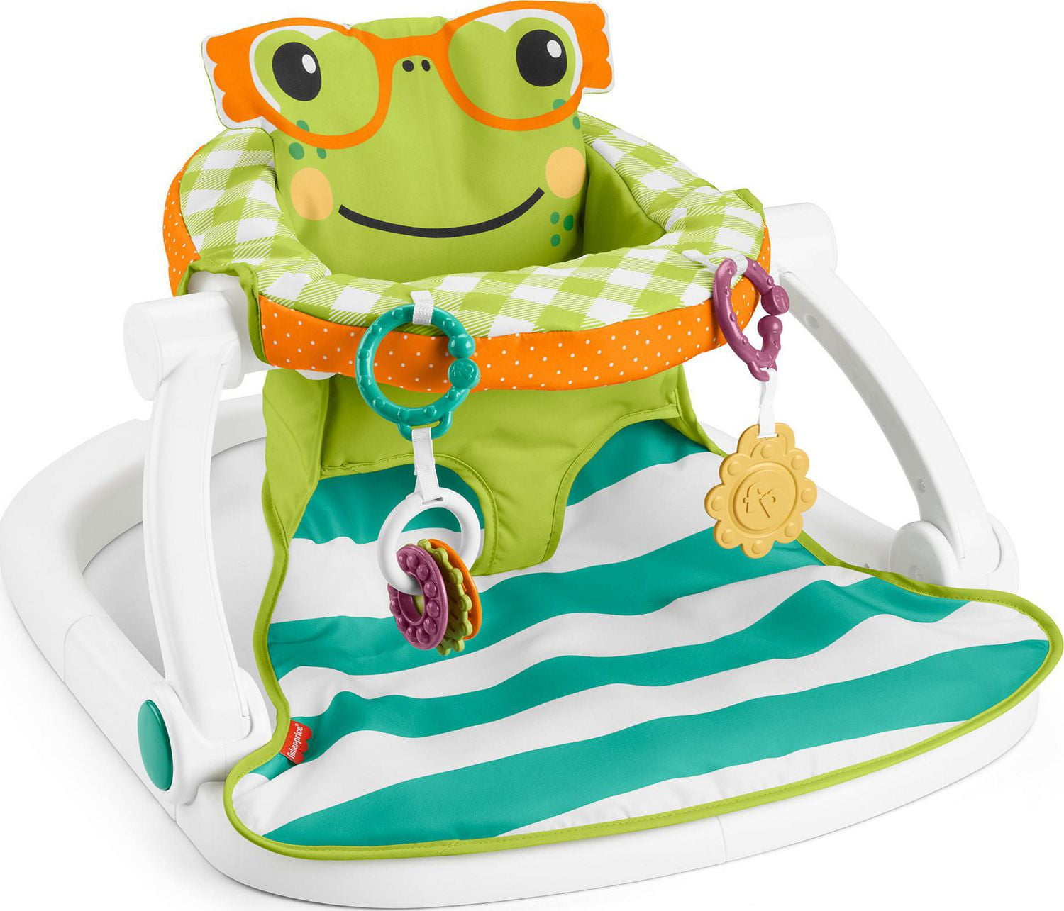 Fisher Price Sit Me Up Portable Baby Seat with 2 Linkable Toys Citrus Frog Ages 4 9m Walmart