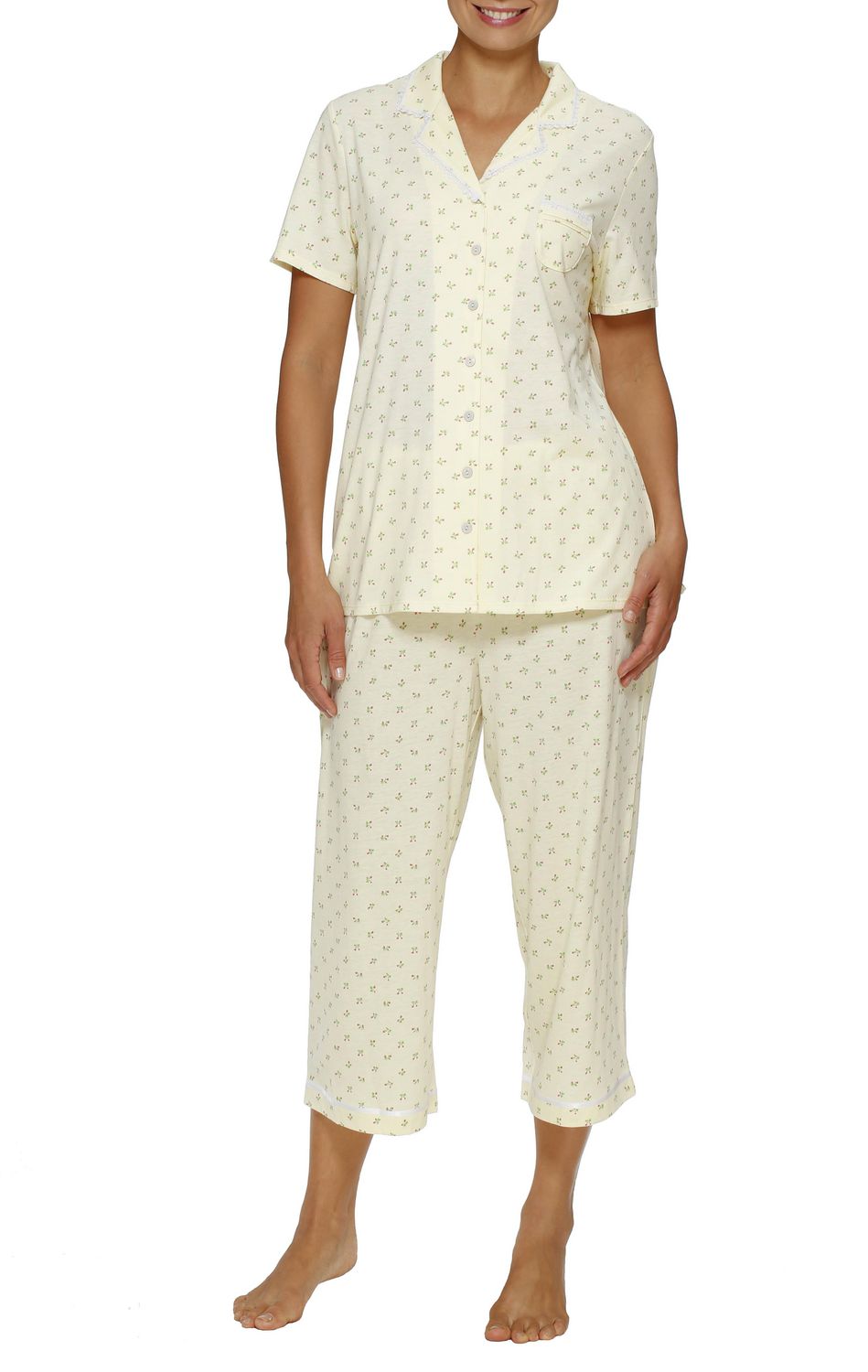 George Women S Short Sleeve Notch Collar Pyjama Set Walmart Canada