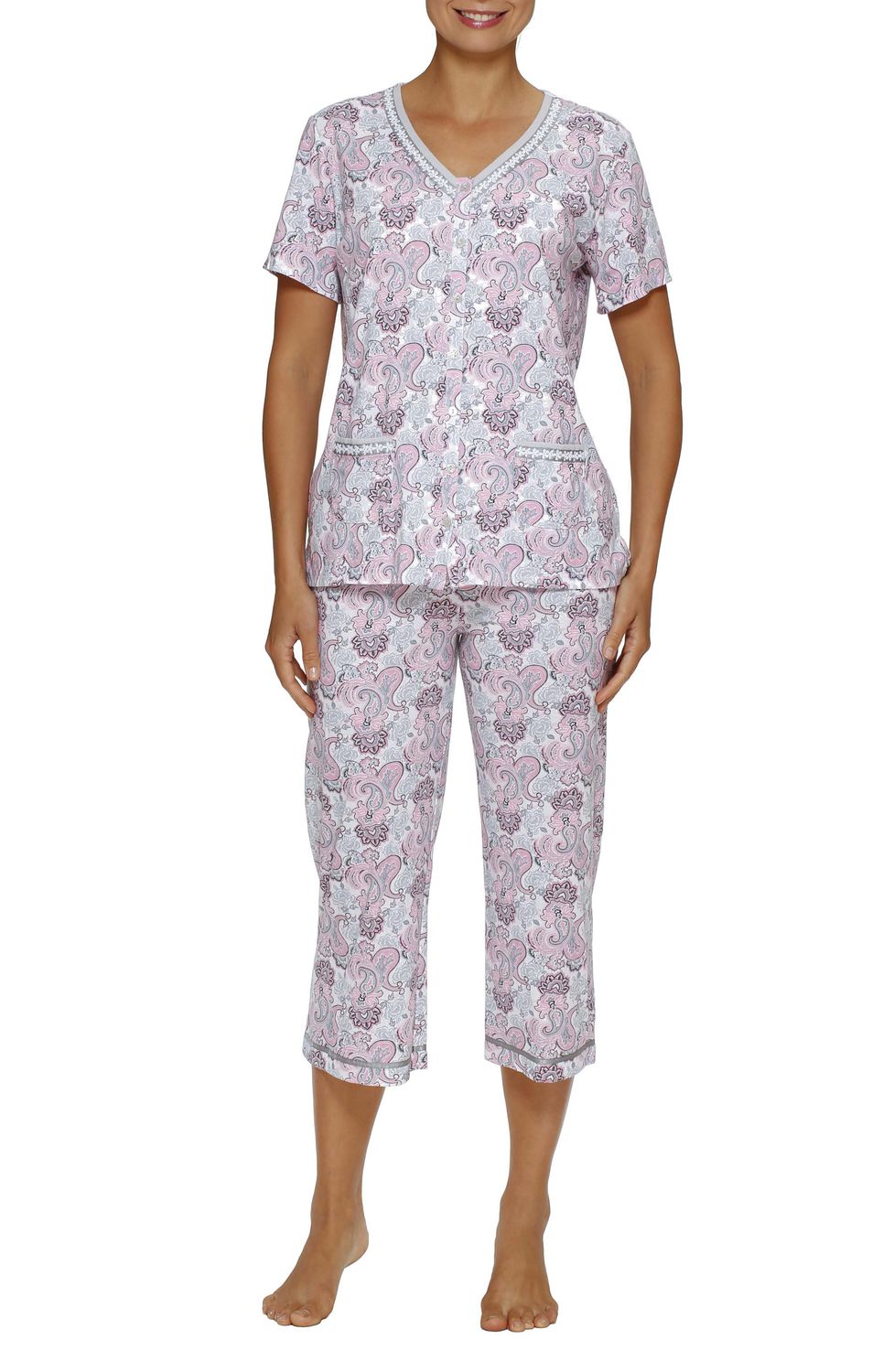 George Women's Short Sleeve V-Neck Pyjama Set | Walmart Canada