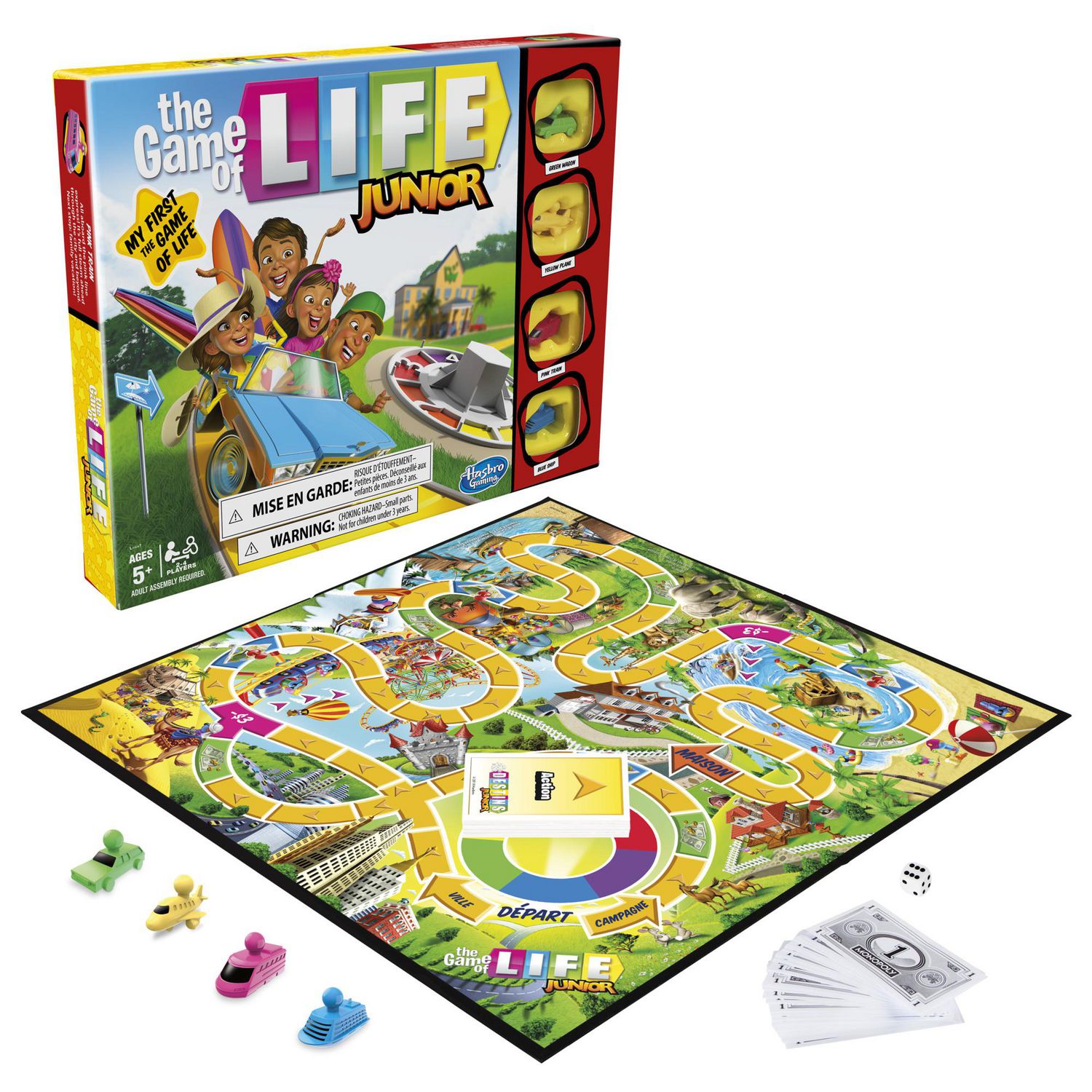 Destins Le jeu de la vie - Jeu de plateau pour la famille - 2 a 4 joueurs -  pour enfants - des 8 ans - avec pions colorés