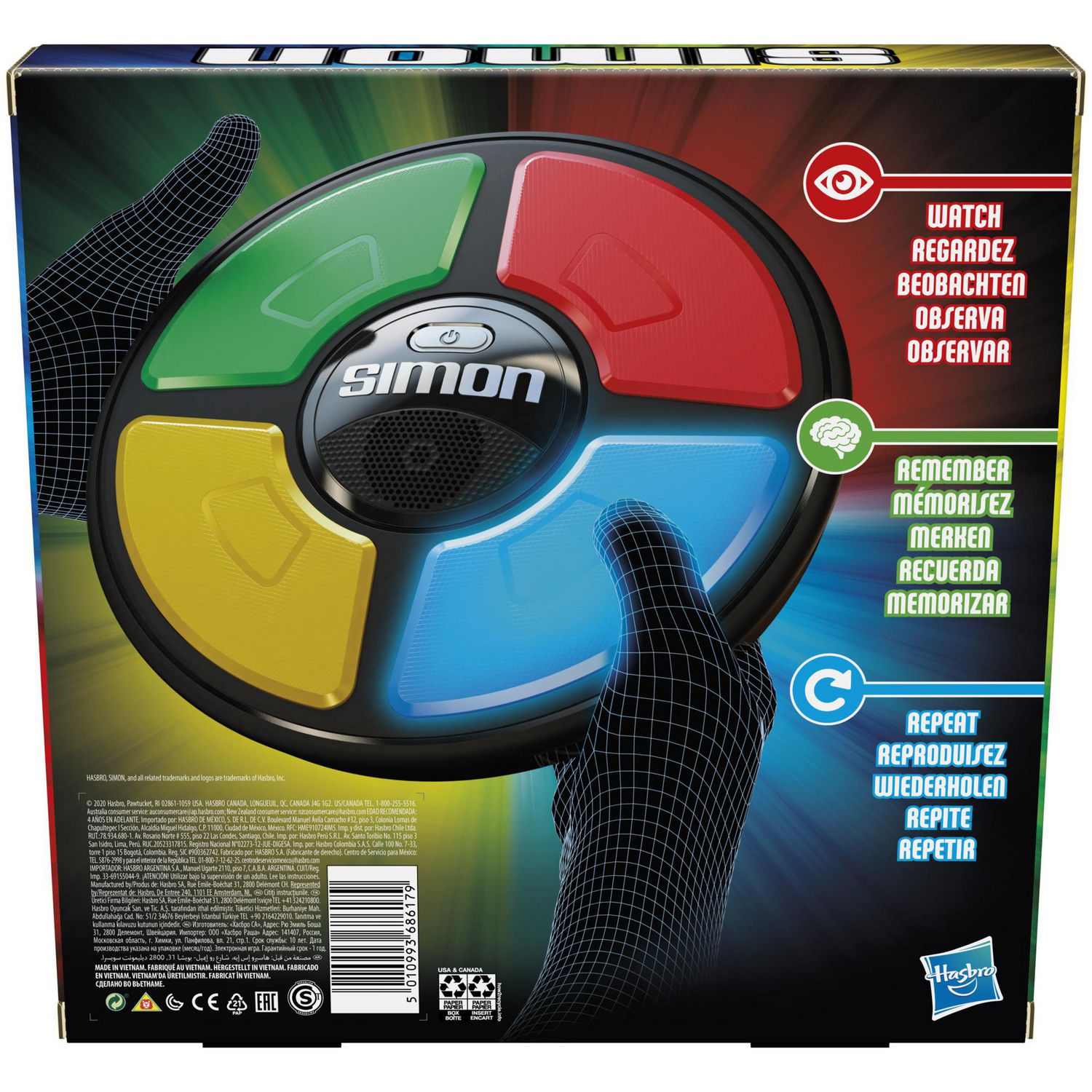 Series Micro Series, jeu électronique, jeu Simon classique en format  compact, jeu de groupe