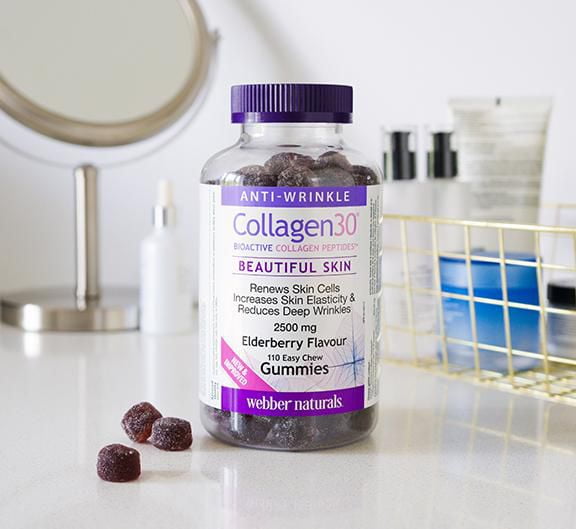 Webber Naturals Collagen30 Bioactive Collagen PeptidesTM 2500 mg Elderberry Gummies 110 Gummies