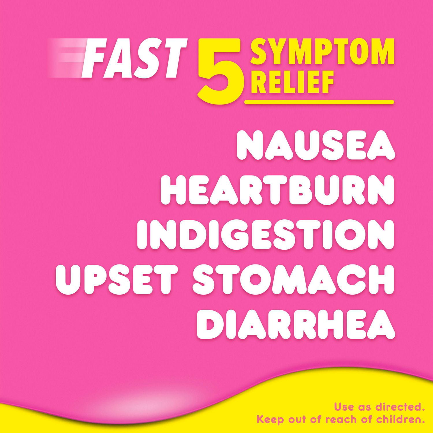 Pepto Bismol, Fast 5 Symptom Upset Stomach Relief, Caplets