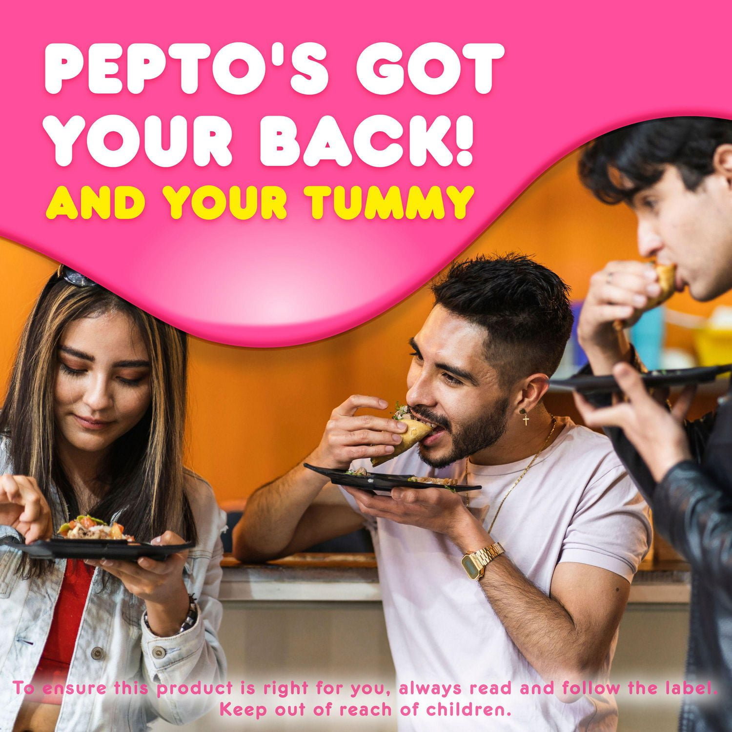 Pepto Bismol, Fast 5 Symptom Upset Stomach Relief, Caplets