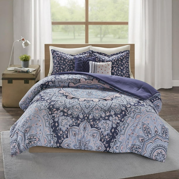 Floral Ruched Comforter Set 