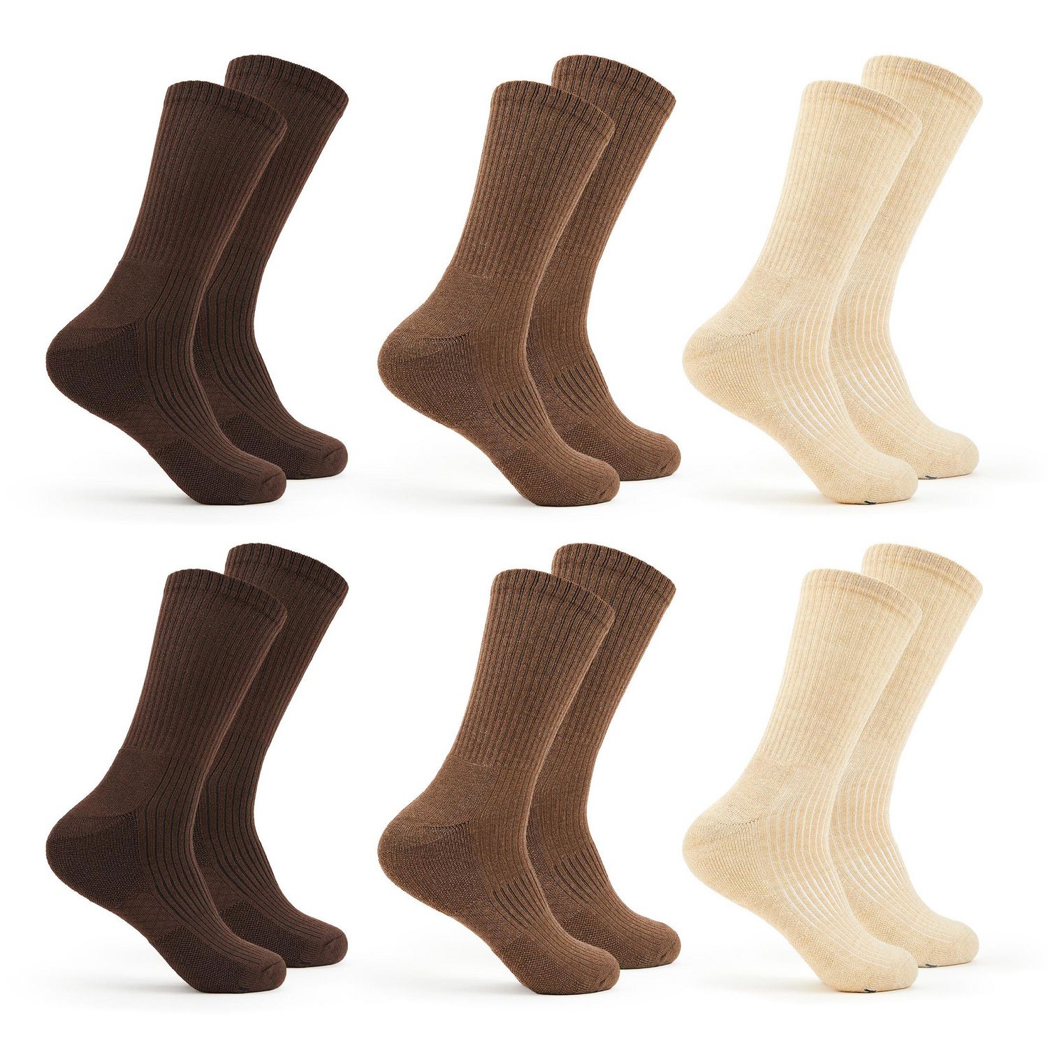 Fruit of the Loom Chaussettes mi-mollet All Day Comfort pour hommes, paquet de 6