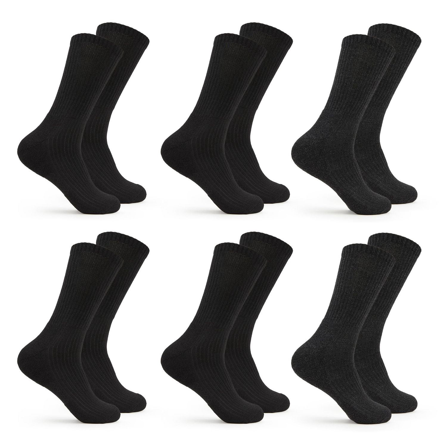 Fruit of the Loom Men's All Day Comfort Cotton Blend Crew Socks, Sizes 6-12 (6 Pack)
