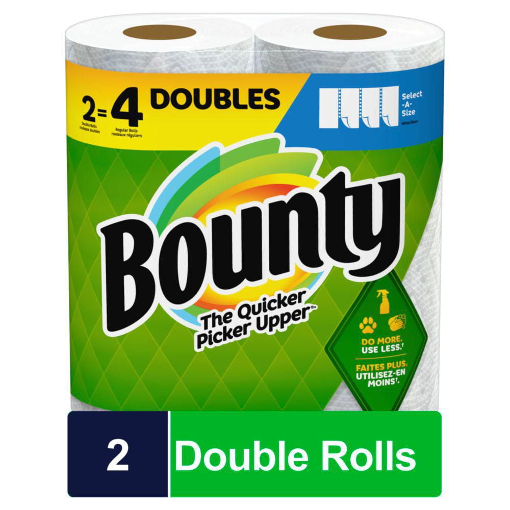 Bounty Select-A-Size Paper Towels, 2 Double Rolls, White, 90 Sheets Per  Roll, 2=4 