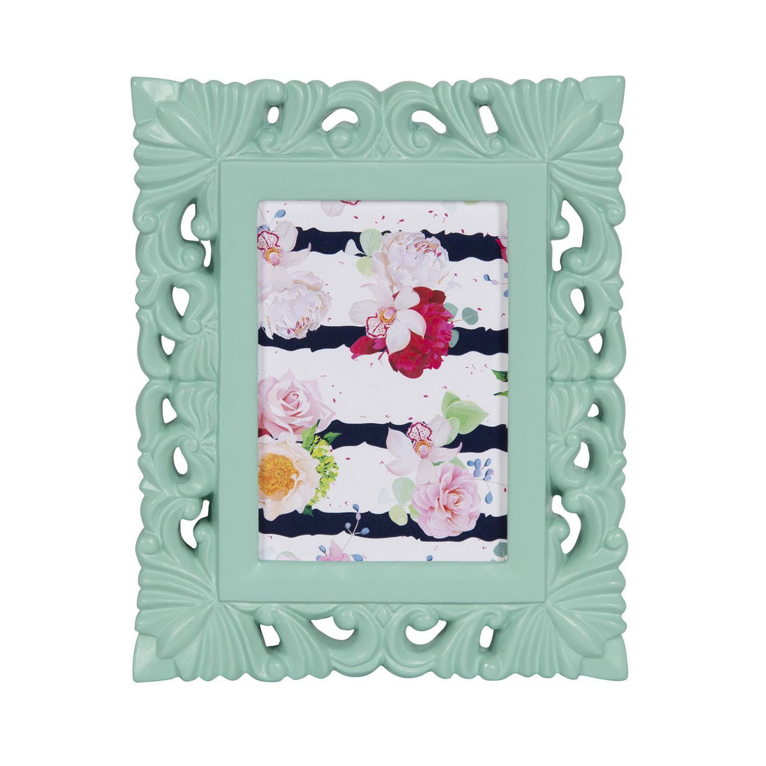 Ornate Mini Frame with 2.5 x 3.5in Photo Opening Satin Mint Walmart