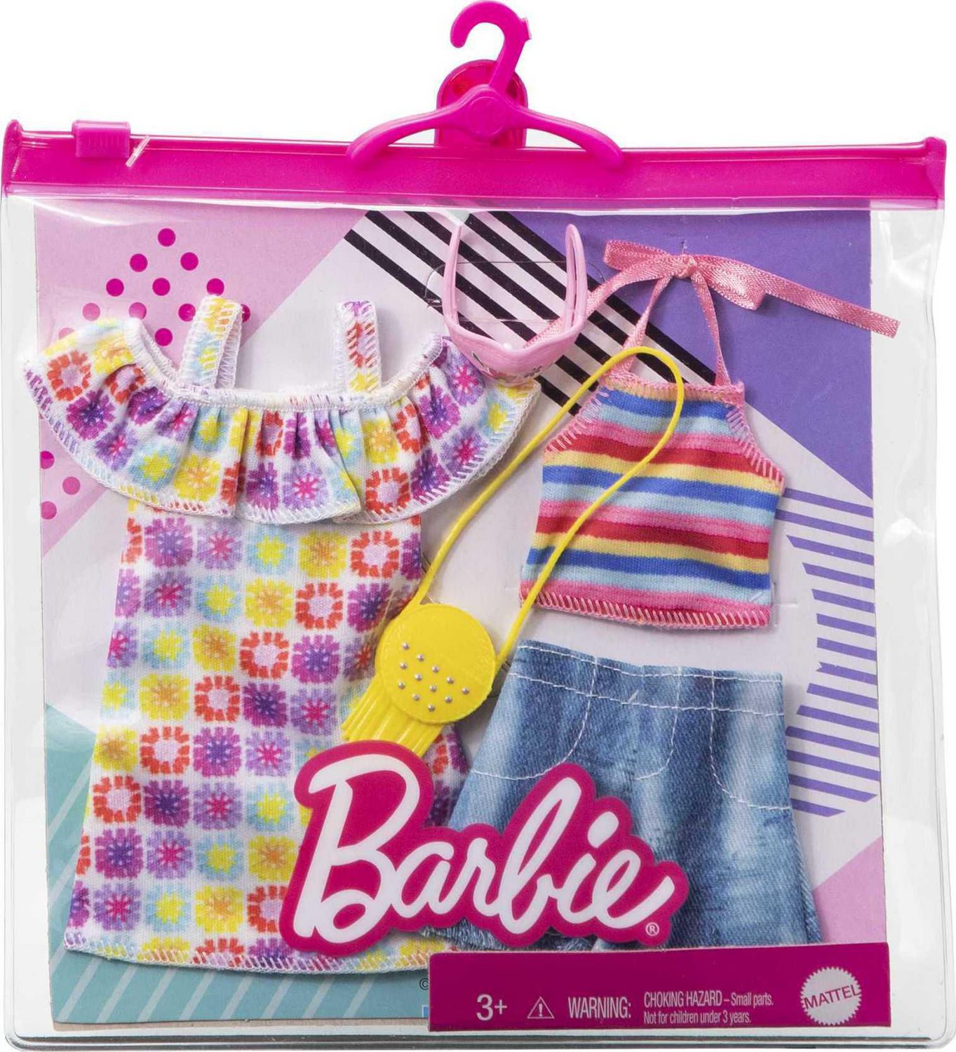 Barbie Clothes, Picnic-Themed Fashion and Accessory 2-Pack for Barbie Dolls