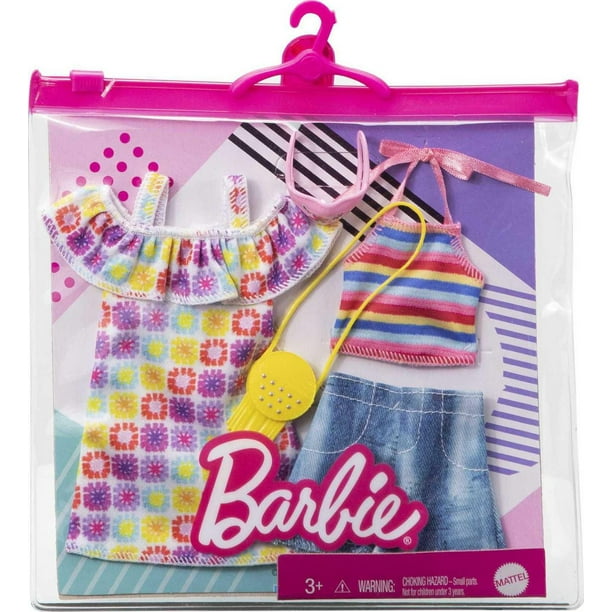  Barbie Clothes, Deluxe Clip-On Bag with School Outfit and Five  Themed Accessories for Barbie Dolls : Toys & Games