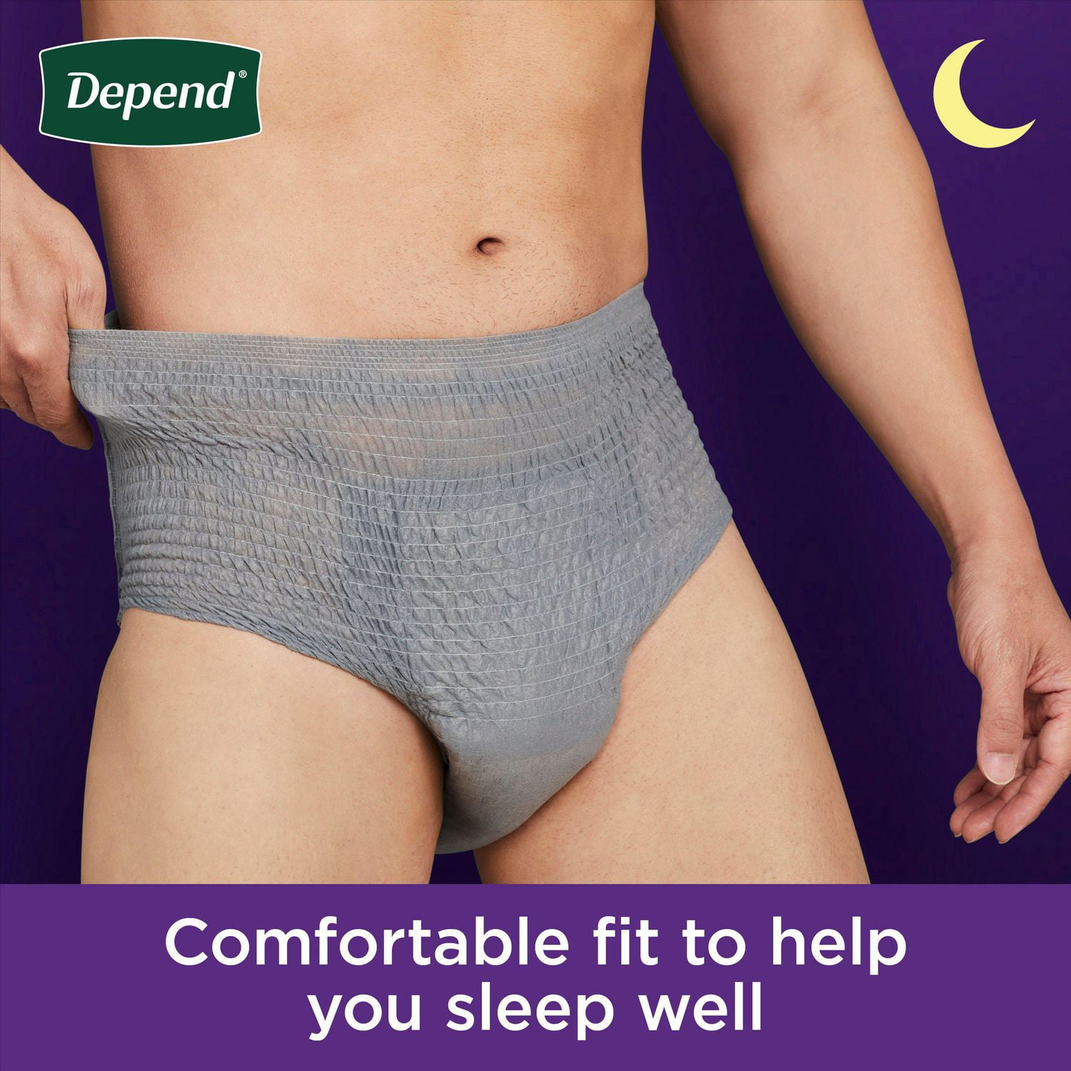 Depend Night Defense Adult Incontinence Underwear for Men, Overnight, S/M,  Grey, 16Ct, 16 Count 