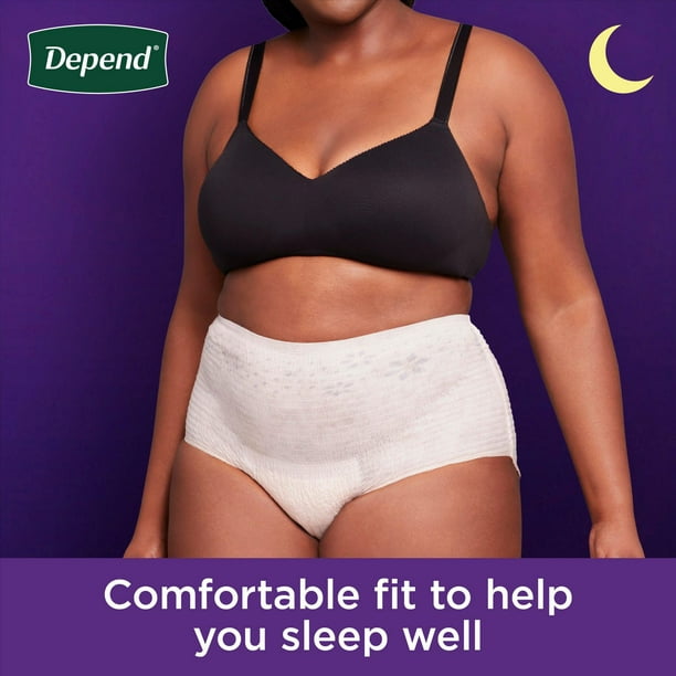 Depend Night Defense Adult Incontinence Underwear for Women, Overnight, S,  Blush, 16Ct, 16 Count 