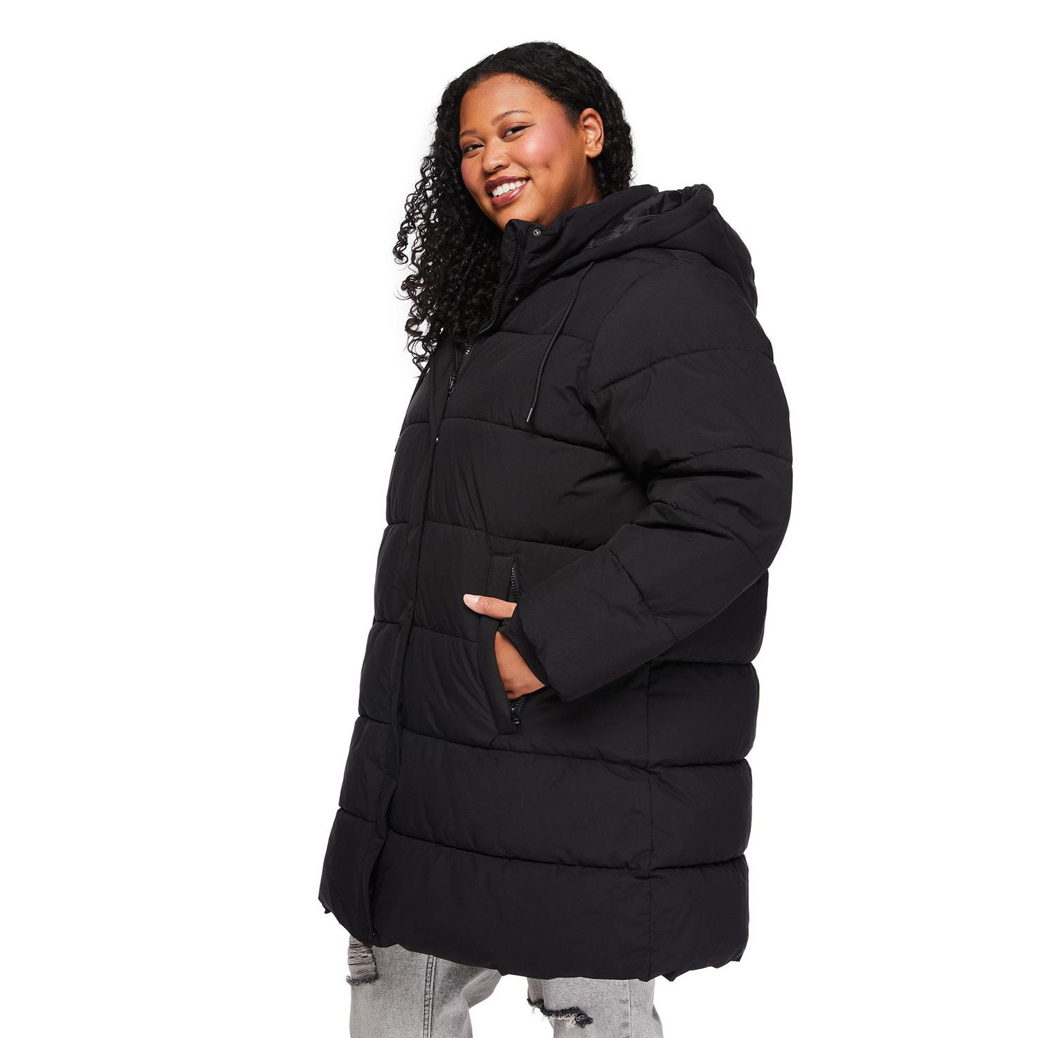 George Women's Plus Mid Length Puffer Coat