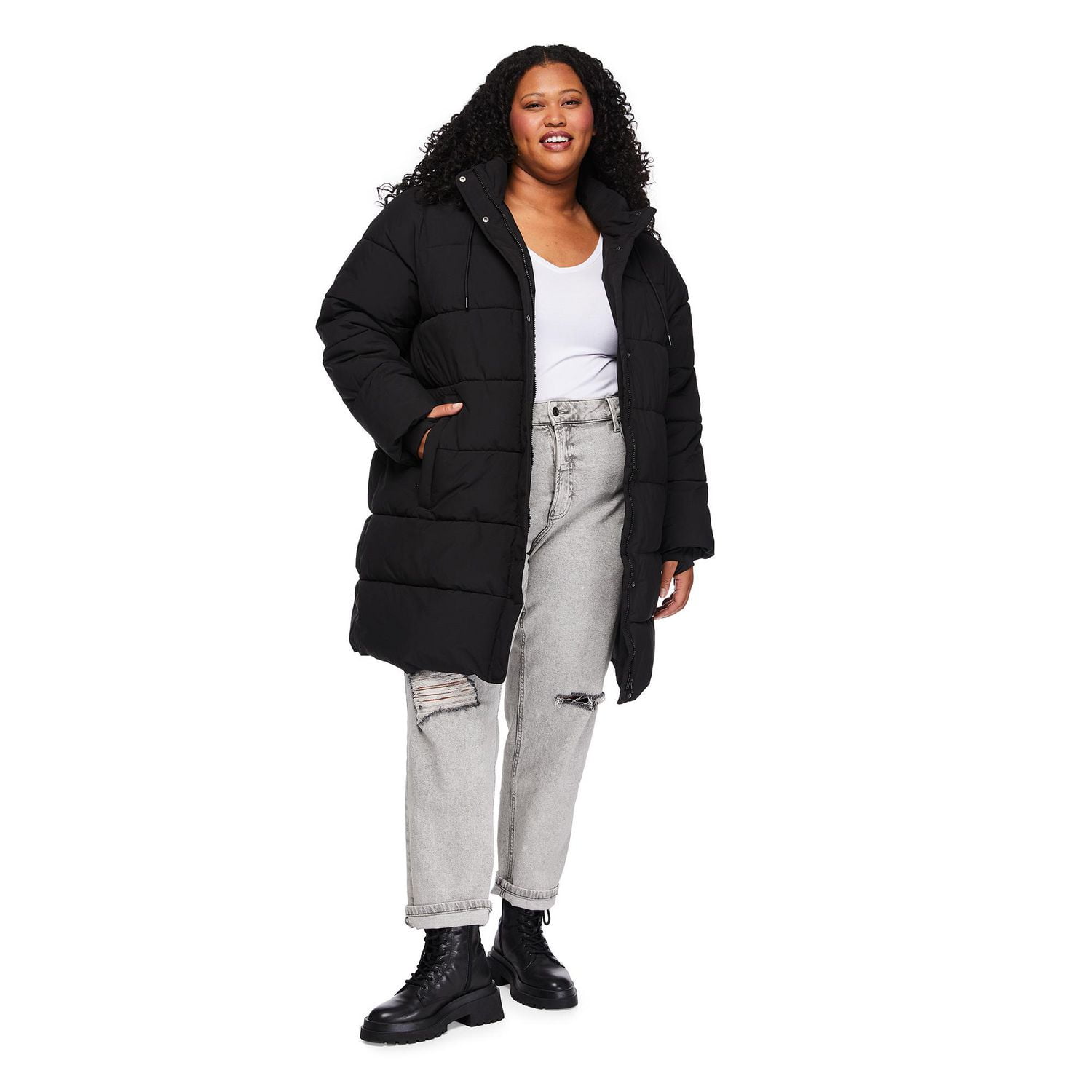 George Women's Plus Mid Length Puffer Coat