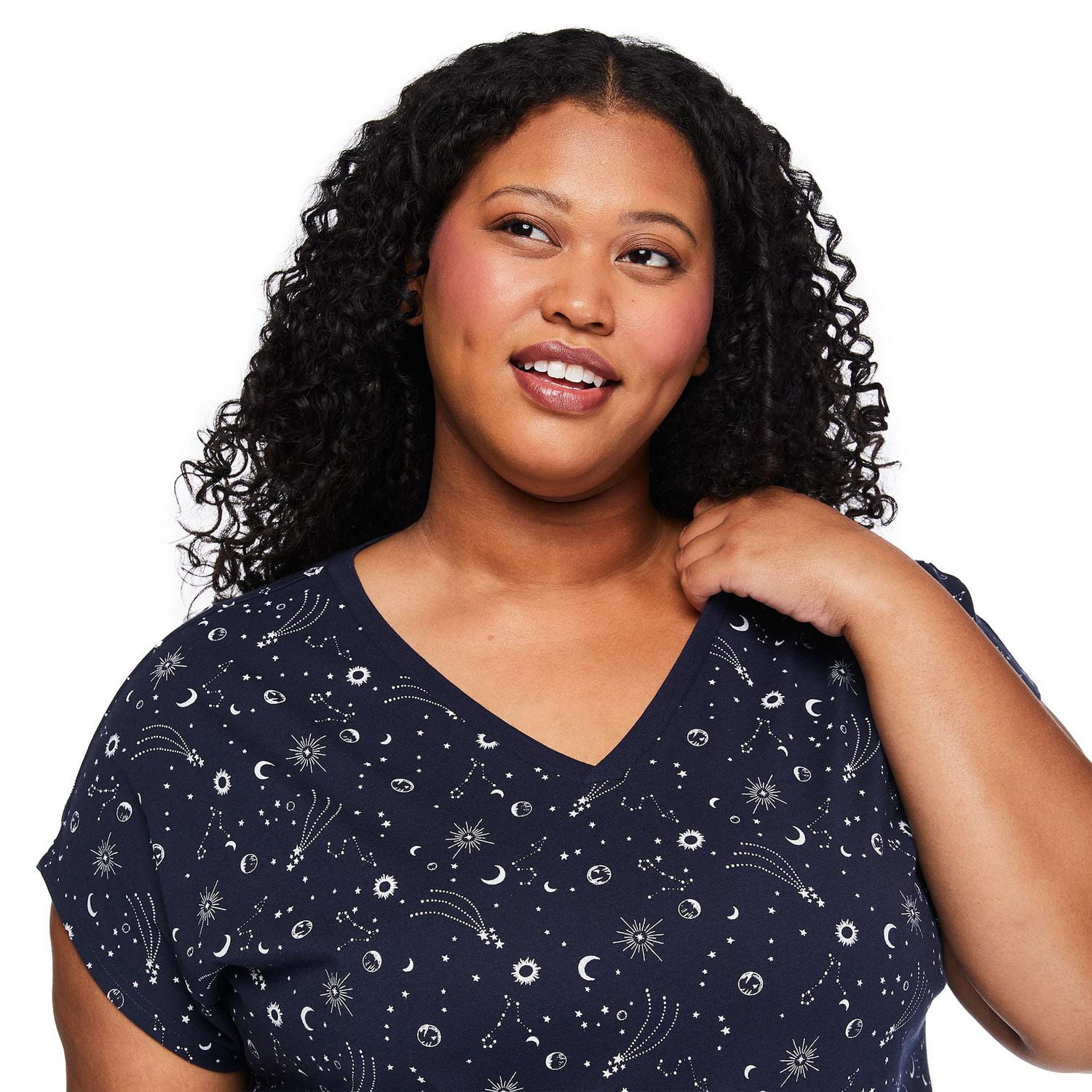 Chemise de nuit à encolure en V George Plus pour femmes