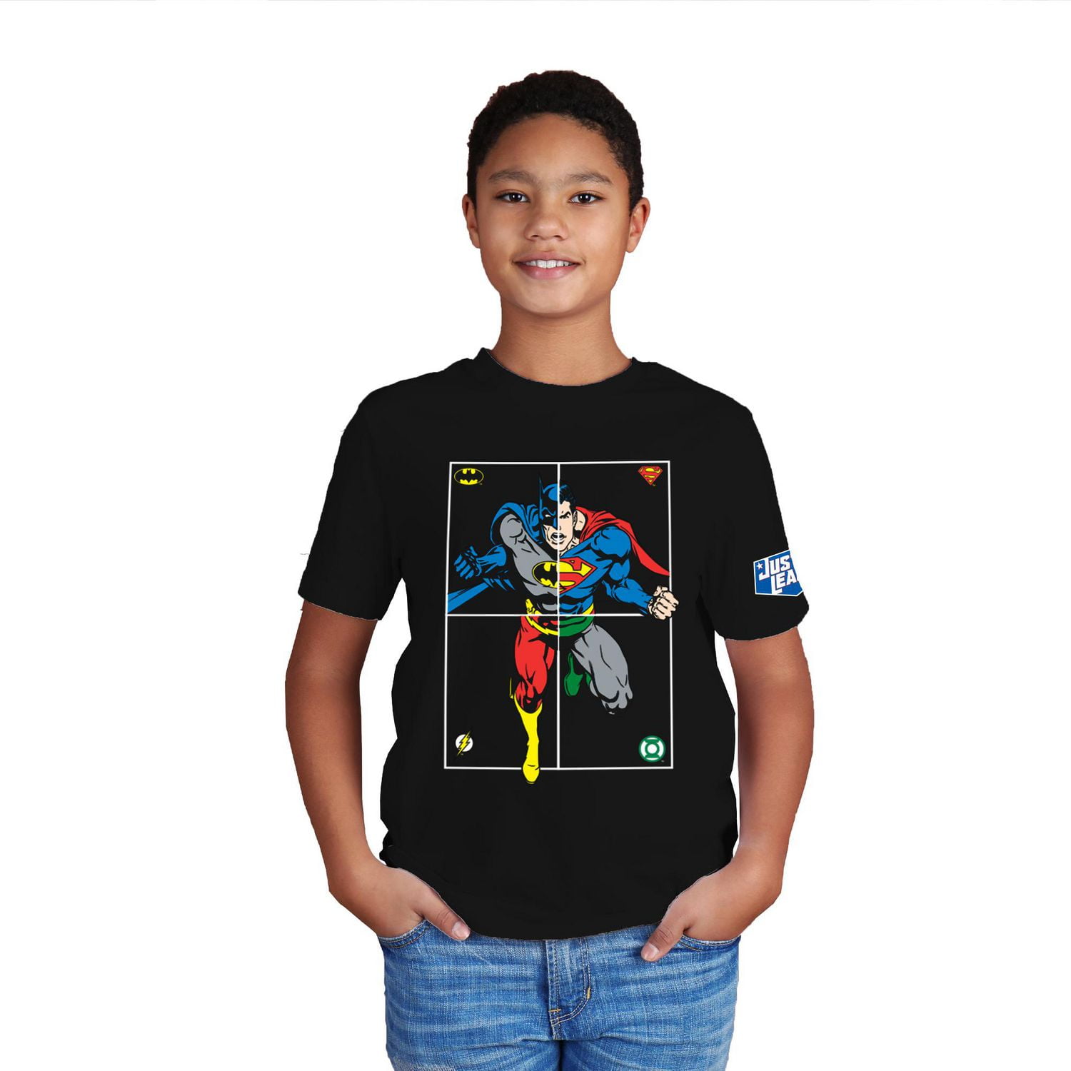 Justice League Boys Heroes Mashup T-shirt à manches courtes