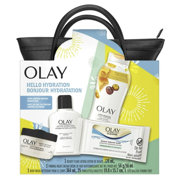 Olay Hello Hydration Gift Set, Face Moisturizer 120 mL, Night Cream 56