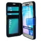 Étui portefeuille d'Exian pour Samsung Galaxy S6 - rayures bleues et vertes – image 3 sur 3